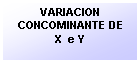 Cuadro de texto: VARIACION CONCOMINANTE DE X  e Y